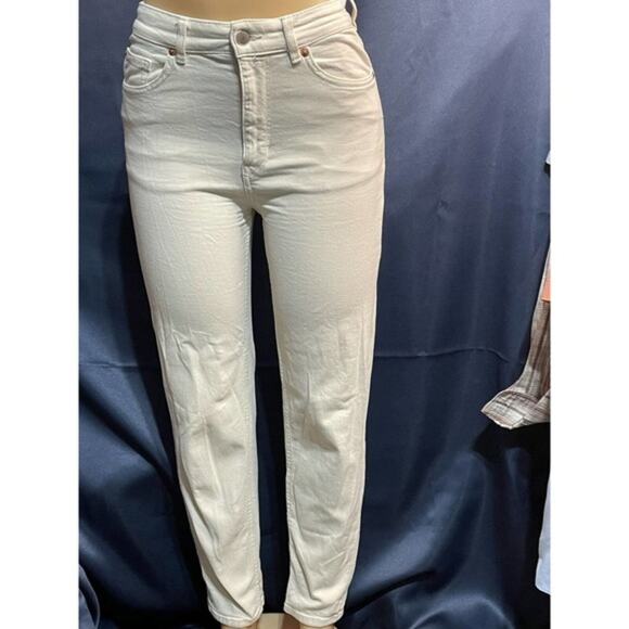 Lindex Jeans Women's High Rise‎ Straight Size 27 / 29 Beige Color - Picture 2 of 5